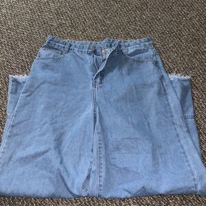 SHEIN Denim Blue Wide Leg Jeans